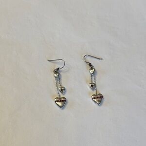 Brighton Mosaic Heart two-tone leverback earrings